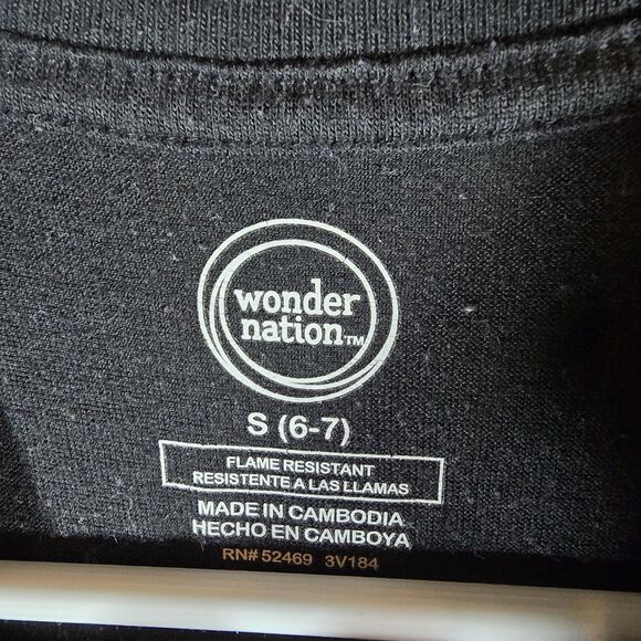 Wonder Nation Boys Black Gray Short Sleeve Pajamas Set Size Small 6/7 - Picture 5 of 10